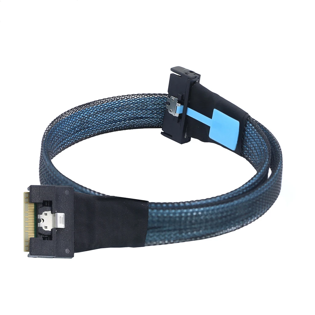 كابل محول مضاد للتحطيم PCIe MCIO 5.0 8I إلى Slimline SAS 4.0 SFF-8654 8i 74P PCI-E