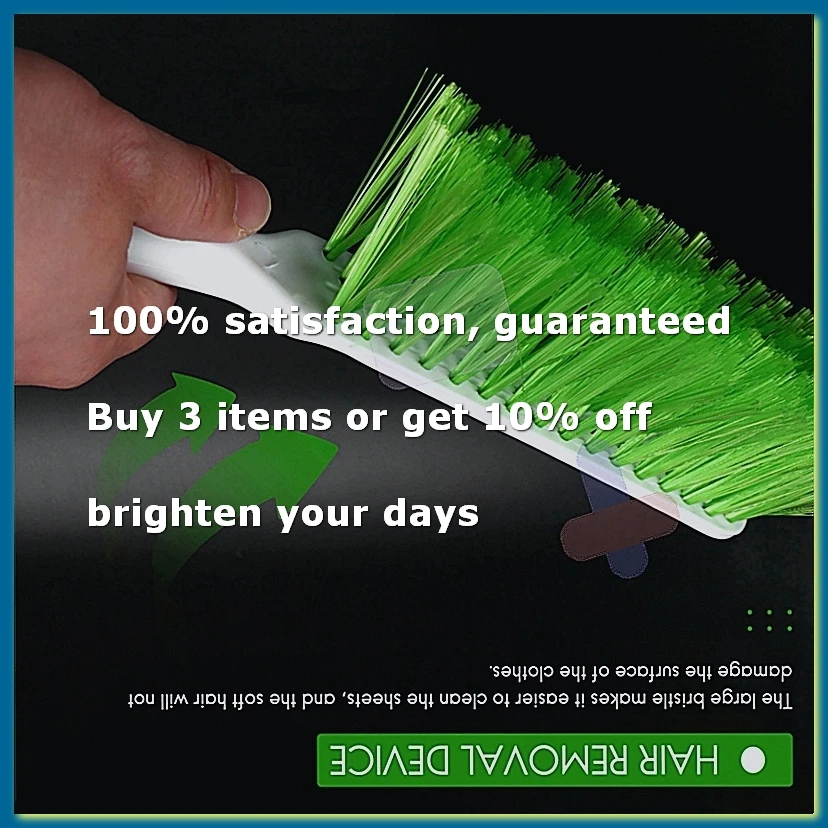 Bed Sheets Debris Cleaning Brush Soft Bristle Clothes Desk Sofa Duster Small Particles Hair Remover (Green)