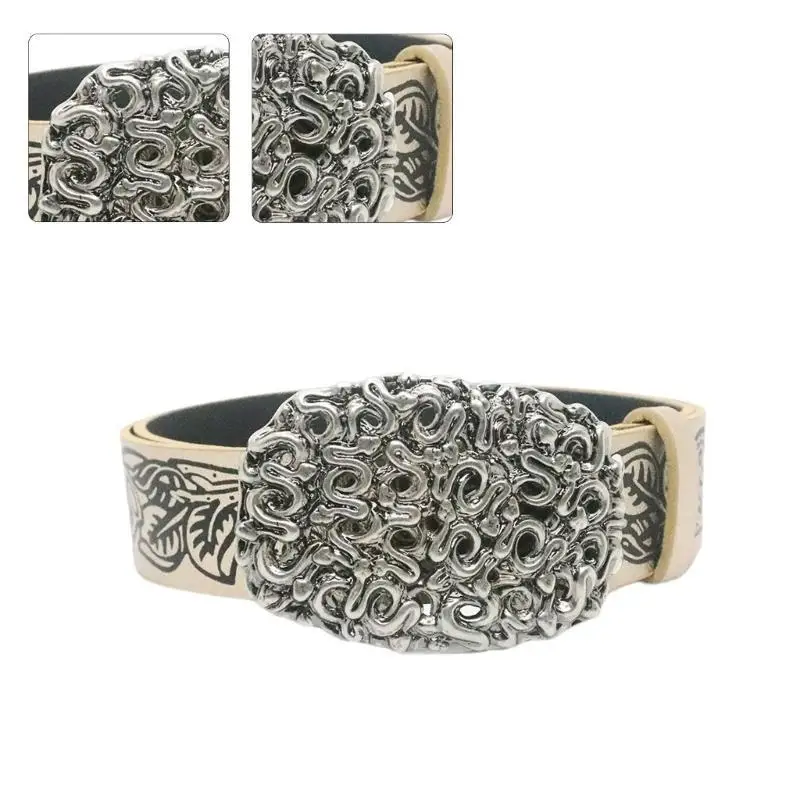 

A52E Retro Waist Belt Chain for Dress Stage Dancing for Women Girls Embossed Belt