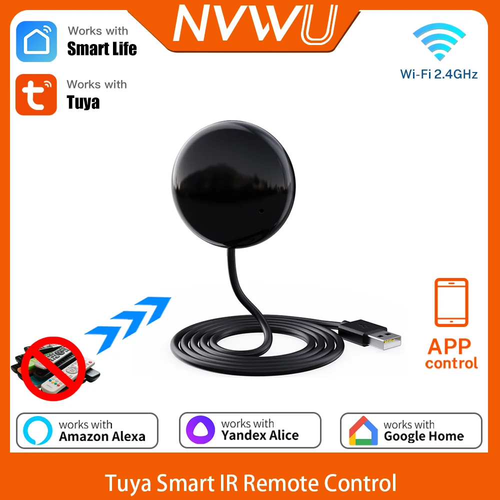 

Tuya WiFi Smart IR Remote Controller Universal TV/DVD Control Works with Alexa, Google Home,Tuya Smart Life