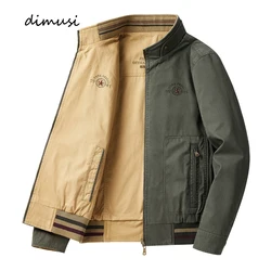 DIMUSI Autumn Men's Reversible Military Jacket Casual Man Cotton Windbreaker Coats Fashion Men Business Jackets Brand Clothing