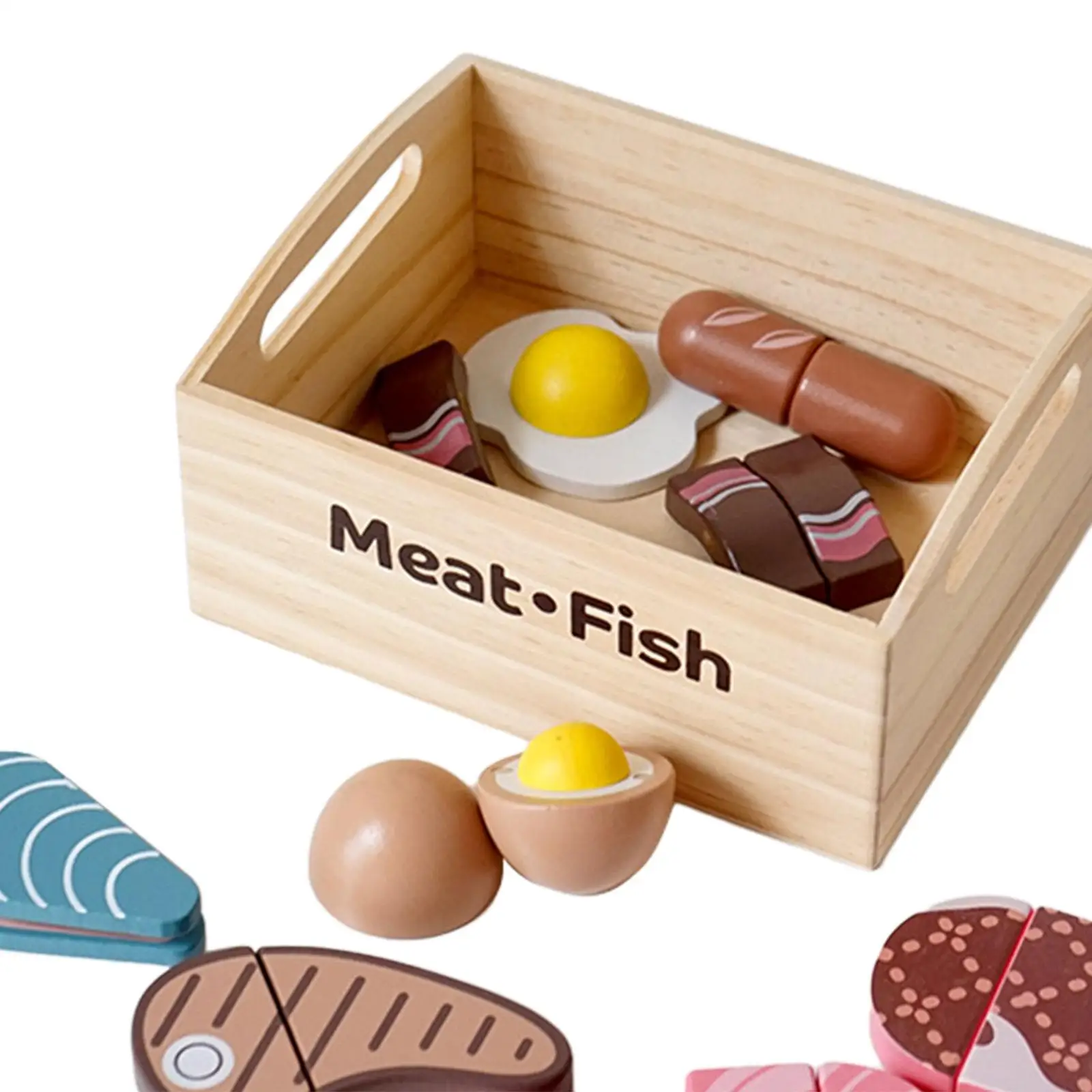 Ensemble d'aliments en bois Montessori pour garçons et filles, jouets de cuisine, jeu de simulation