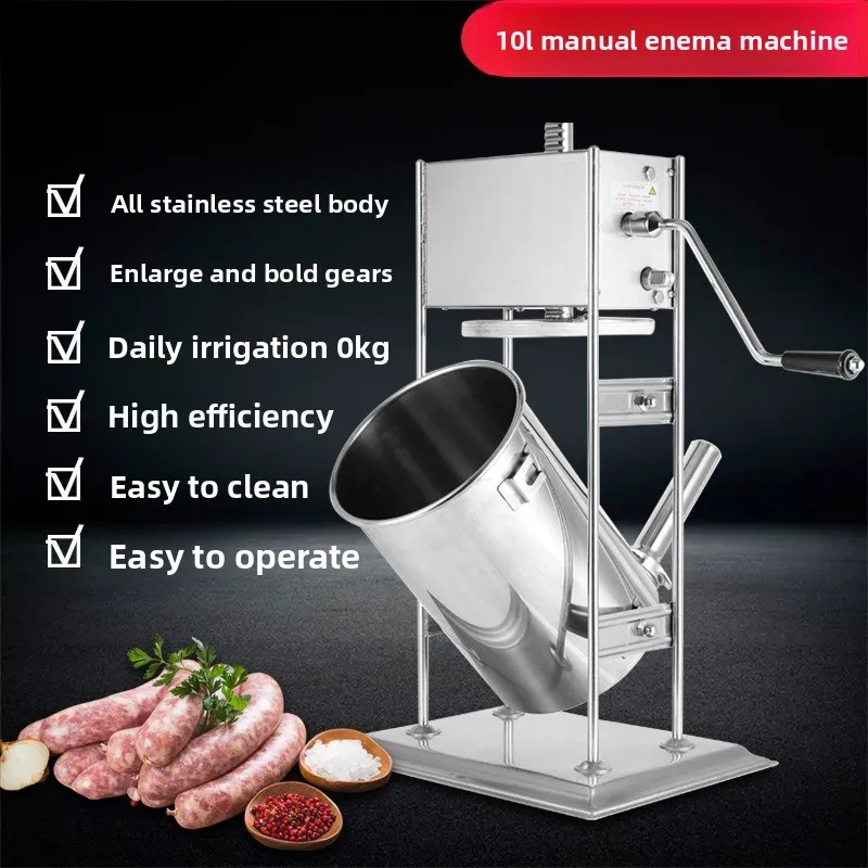 10L vertical stainless steel sausage filling machine, commercial multi-functional sausage filling machine