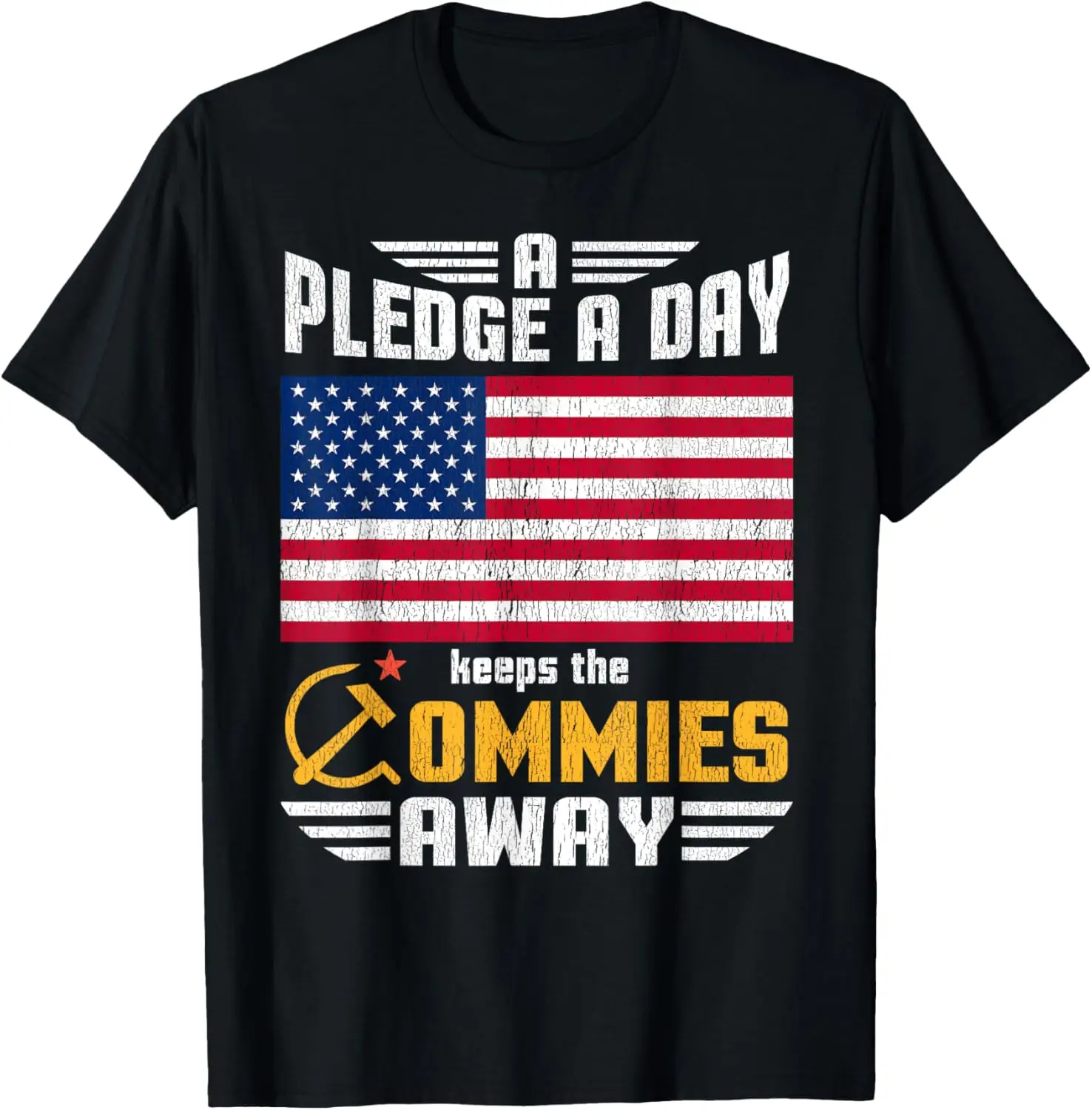 

Футболка с патриотическим флагом Pledge a Day Keeps the Commies Away