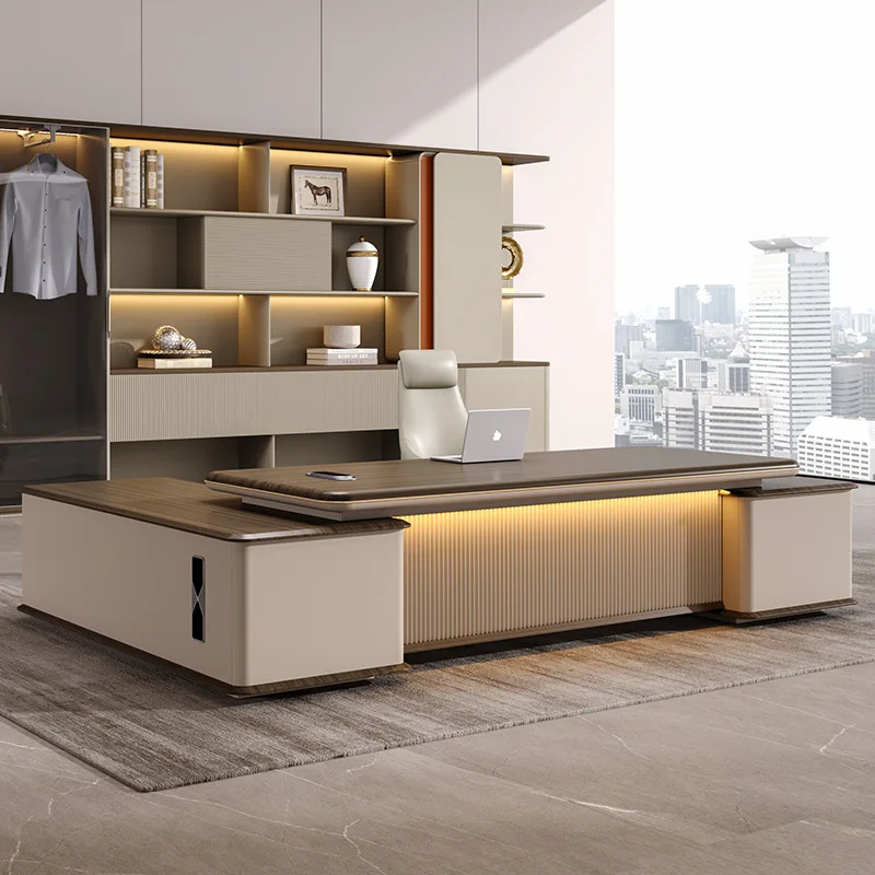 Premium Desk boss table and chair combination simple modern light luxury senior sense leadership office chairperson senior