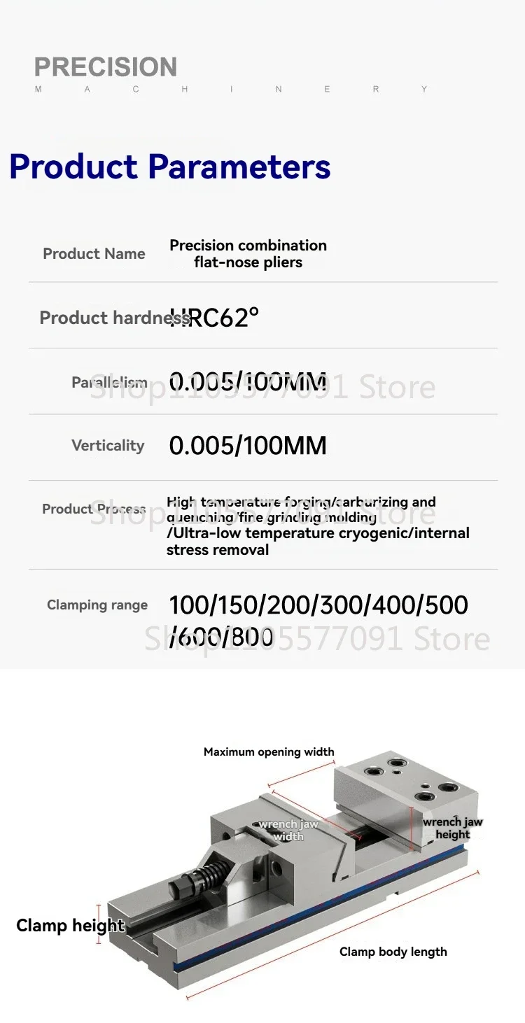 Gt precision combination flat pliers cnc machining center vice 853 milling machine special fixture batch table vice 6 inch 8inch