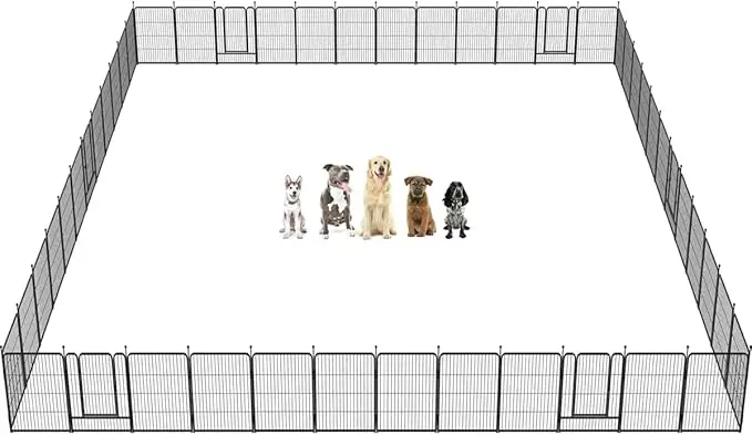 

Rollick Dog Playpen for Yard, RV Camping, 32 inch 48 Panels for Small and Medium Dogs│Patented