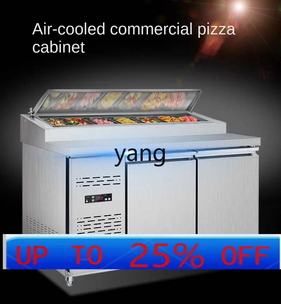 

LMM Air-Cooled Workbench Pizza Scattering Granules Refrigerator Commercial Salad Cabinet Horizontal Fresh-Keeping Freezer