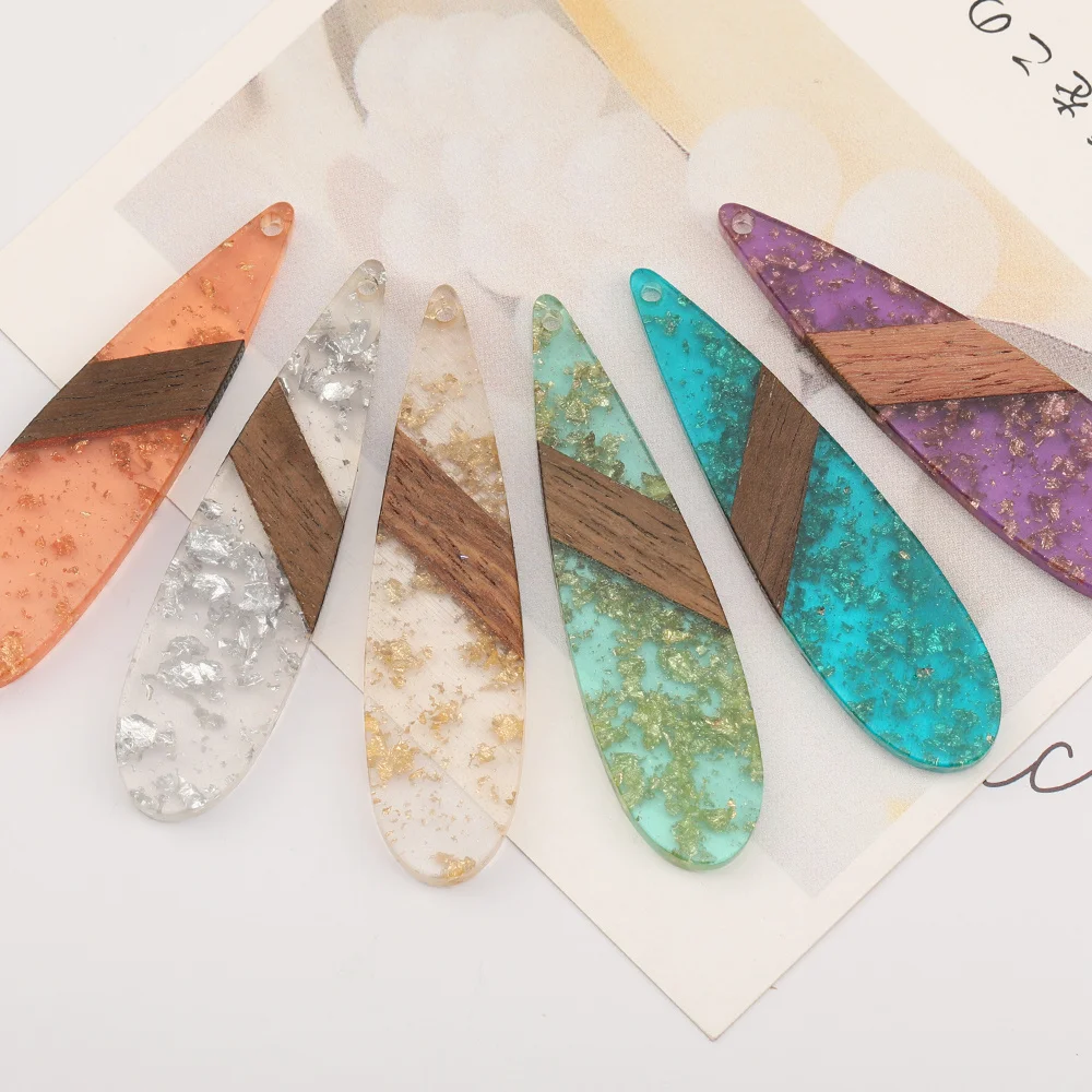 

Cordial Design 50Pcs 14*52MM DIY Accessories/Hand Made/Natural Wood & Resin/Charms/Drop Shape/Jewelry Findings & Components