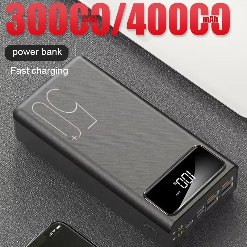 Neue Power Bank 30000 mAh/40000 mAh Externe Batterie USB QC Schnelle Lade Powerbanks Led-anzeige Tragbare Telefon ladegerät Für Xiaomi