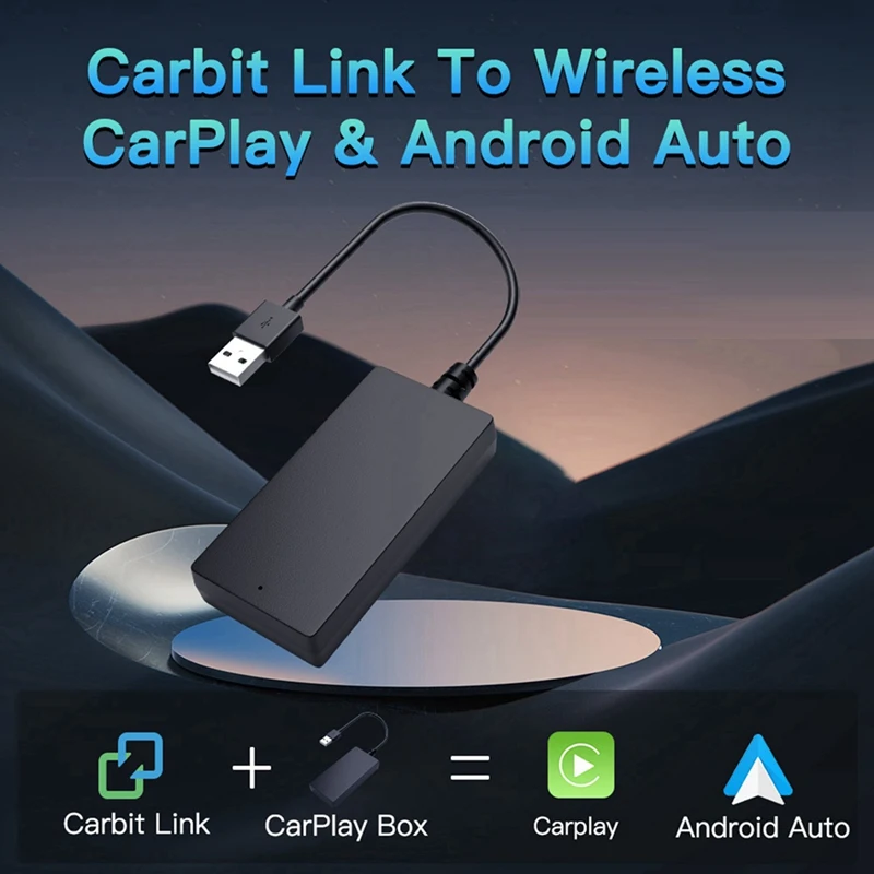 Plug And Play Carbit Link To Wireless Carplay Android AUTO Box Car Navigation Smart Car Machine Interconnection