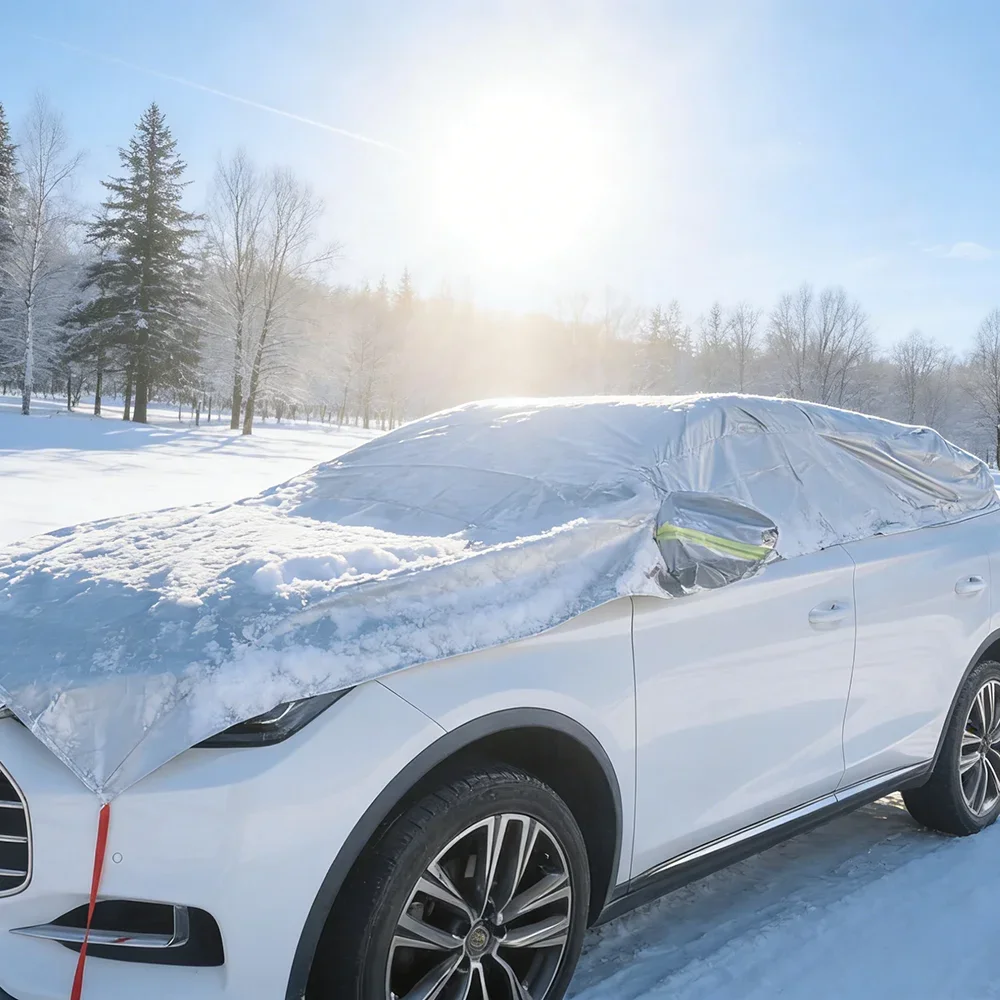 

Universal Semi-Car Cover Long Hood Sunshade Outdoor Sun Film Aluminum Hatchback Waterproof for Sedan SUV Models