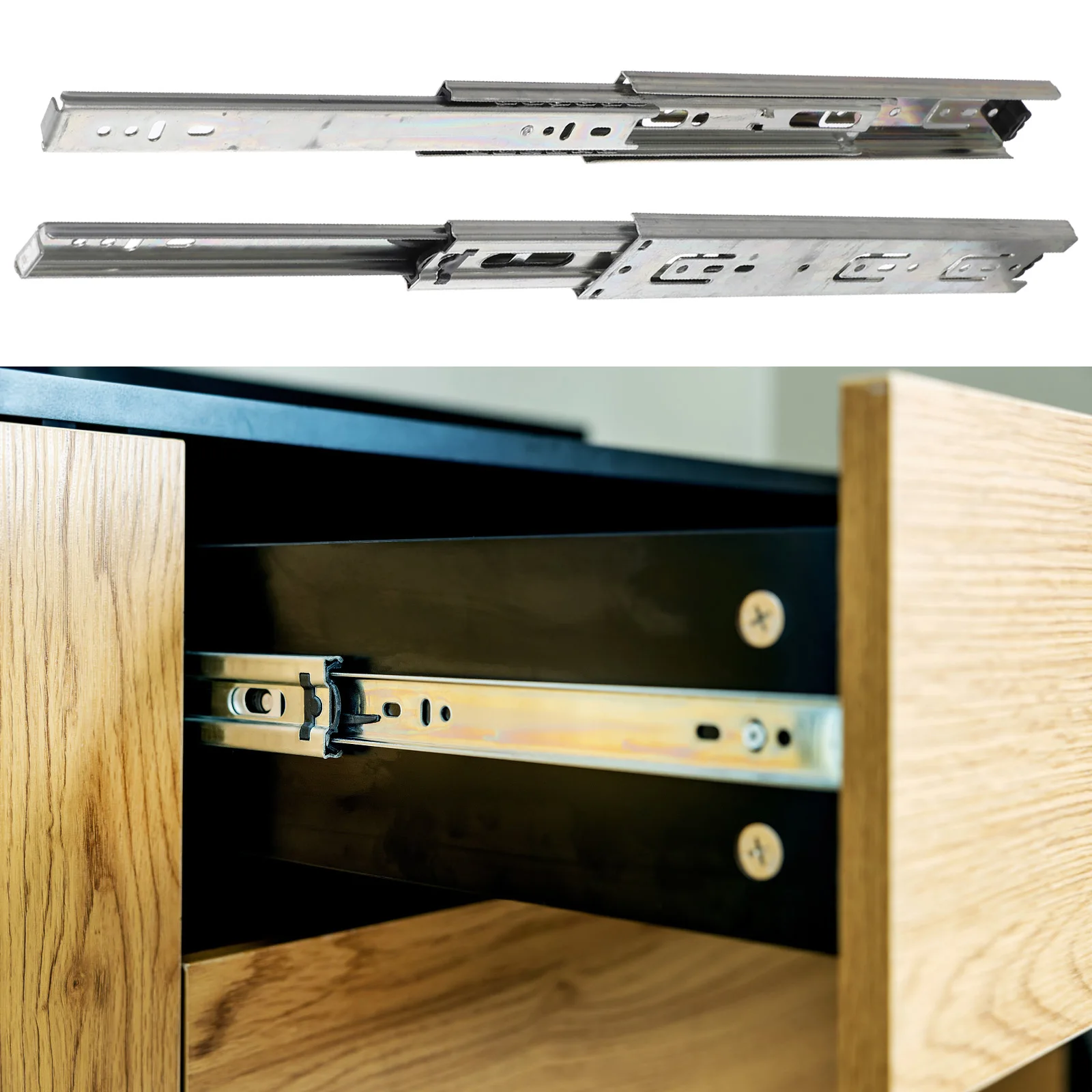 

2Pcs White 12Inch Drawer Slides Full Extension Bottom Mount Cabinet Rails Smooth Steel Bearings Suitable Filing Cabinets Desk
