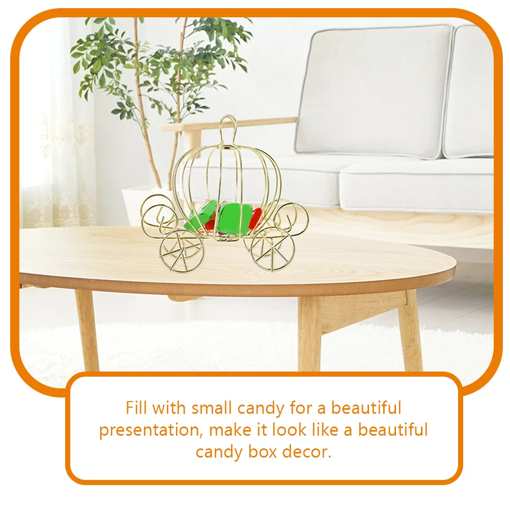 8pcs Pumpkin Carriage Centerpiece Candy Holder Halloween Wedding Party Candy Cart Container Tabletop Decor Halloween