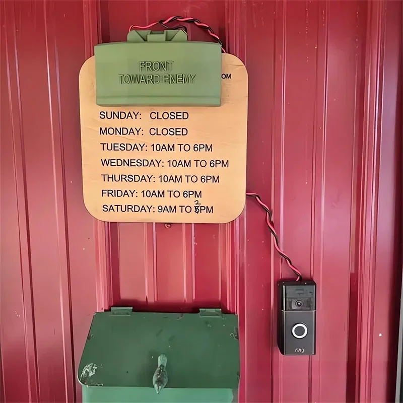 Ring Cam Claymore Mine Fake Replica Prank Prop مضحك ديكور المنزل حفلة هدية نكتة لعبة للمزح