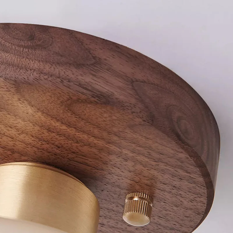 Walnut Wood Ceiling Light Fixture, Modern Style, Grass Led Ceiling Lamp for Hallway, Entryway, Kitchen, Foyer