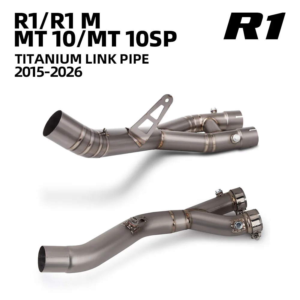 Motorcycle Exhaust Adapter Middle Link Pipe For Yamaha YZF-R1/R1M MT10 MT10SP MT-10/SP 2015-2026 Racing Escape Tube Kit