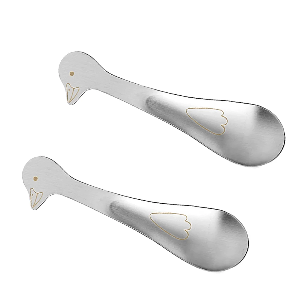 2 Pcs Beverage Serveware Tableware Cartoon Ice Cream Scoop Stainless Steel Child Children