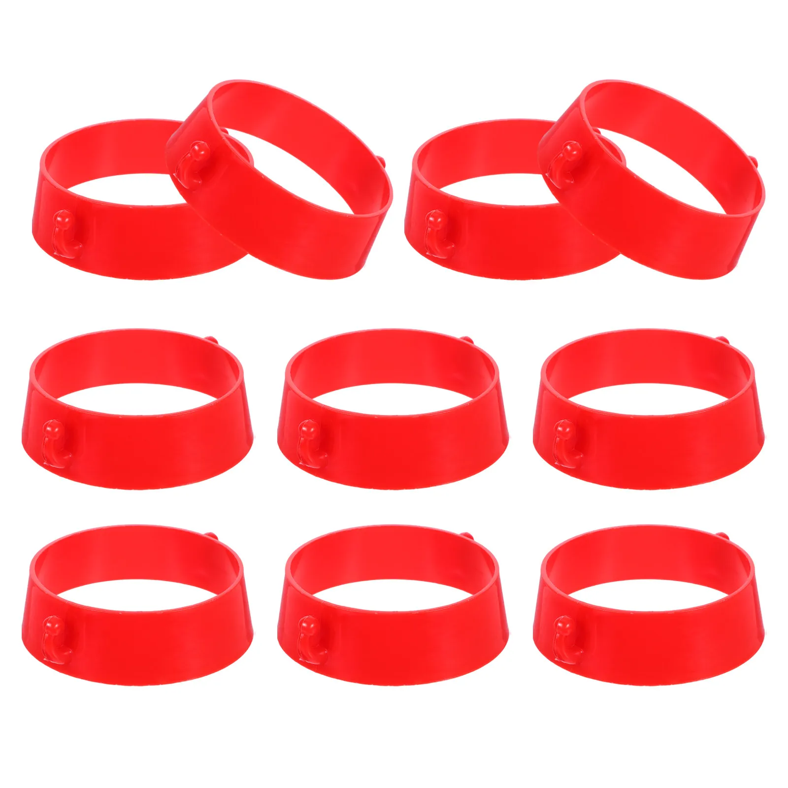 

10Pcs Traffic Cone Chain Collar Red Hook Plastic Ring Connector Safety Barrier Link Parking Lot Construction Site