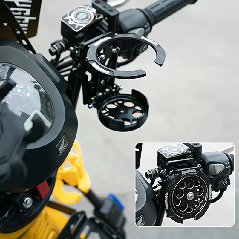 Portavasos plegable para motocicleta, manillar giratorio, soporte para vasos de agua, soporte Universal para bebidas, accesorios para motocicleta, 1 Uds.
