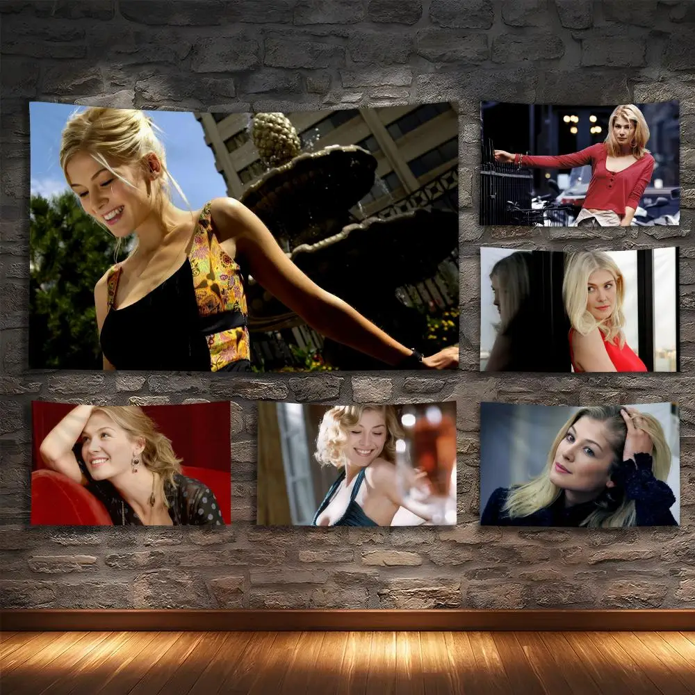 

R-Rosamund Pike Fans Tapestry Custom Living Bedroom Party Dormitory interior Wall bohemian Decoration Attached clip