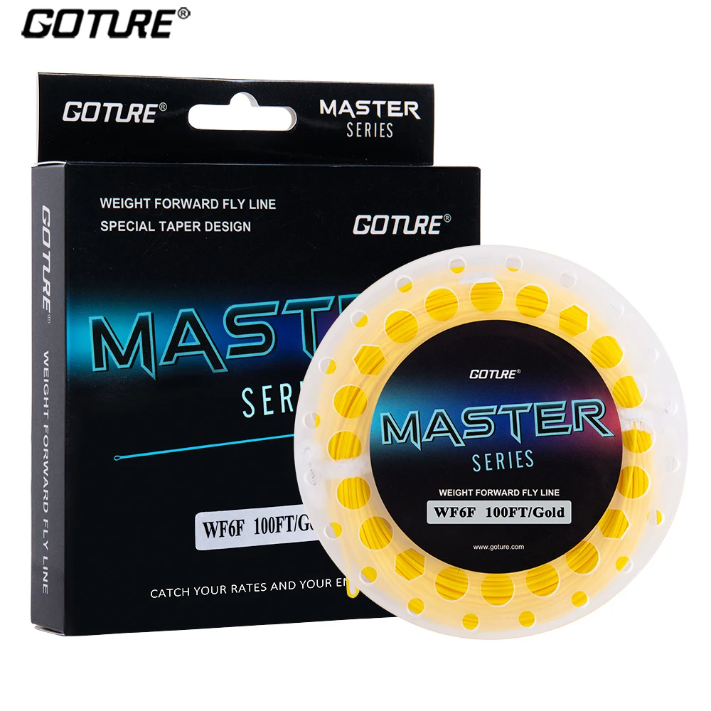 

Goture MASTER леска для ловли нахлыстом 90 футов/100 футов, Вес вперед, плавающая леска для ловли окуня, форели, рыболовные аксессуары, снасти