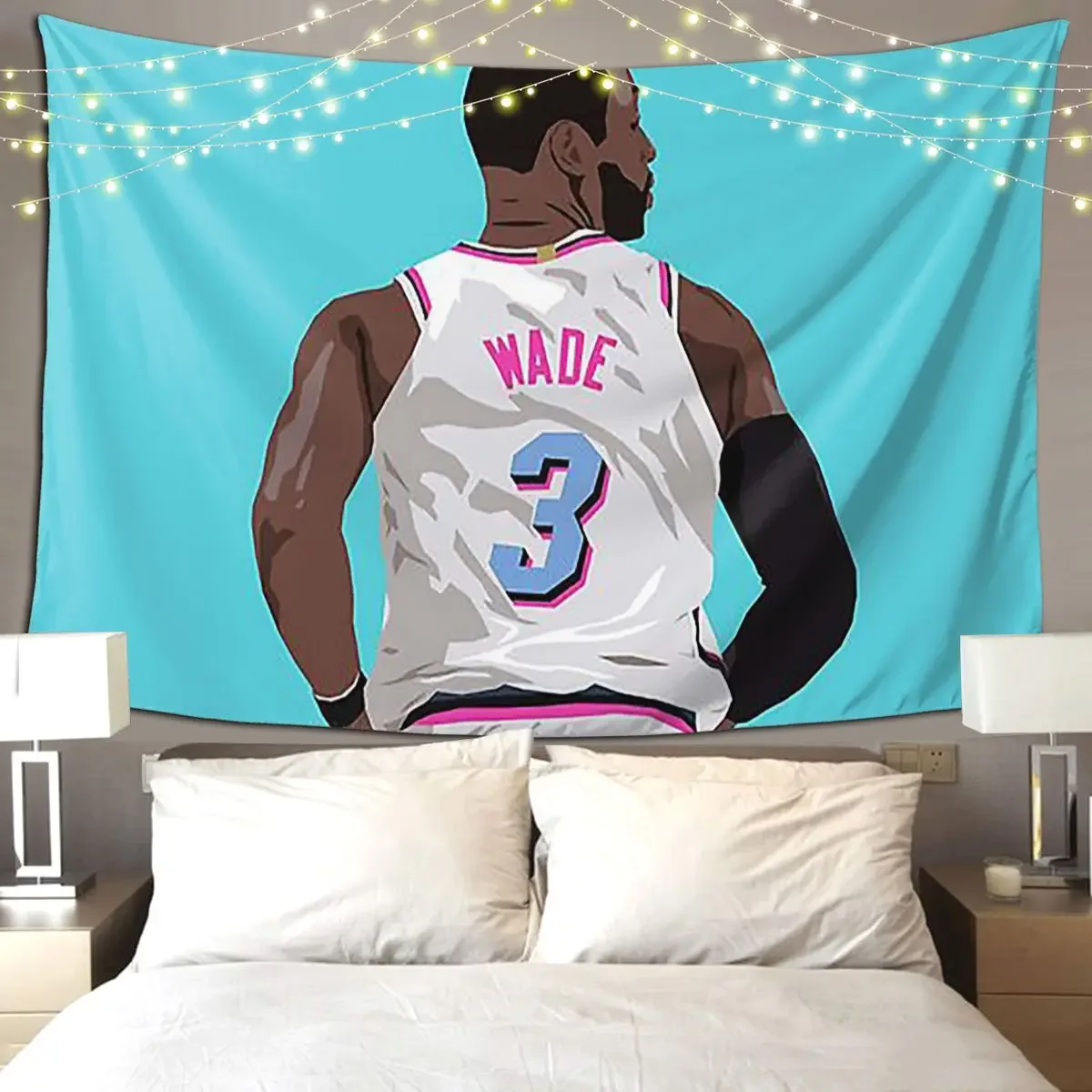 Dwyane Wade Back-To Tapestry Funny Wall Hanging Aesthetic Home Decor Tapestries for Living Room Bedroom Dorm Room