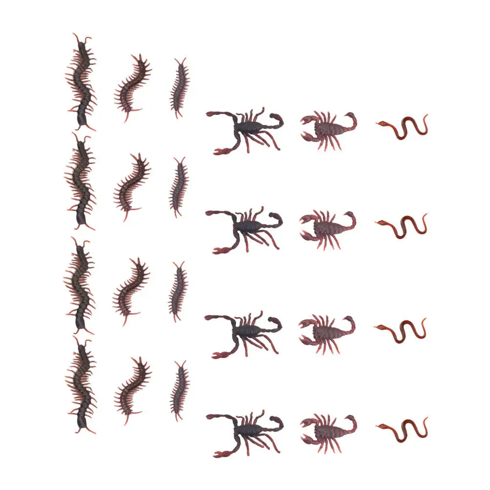 30Pcs PVC Artificial Insect Simulation Prank Props Creepy Worms Halloween Festival Haunted House Cosplay Decoration