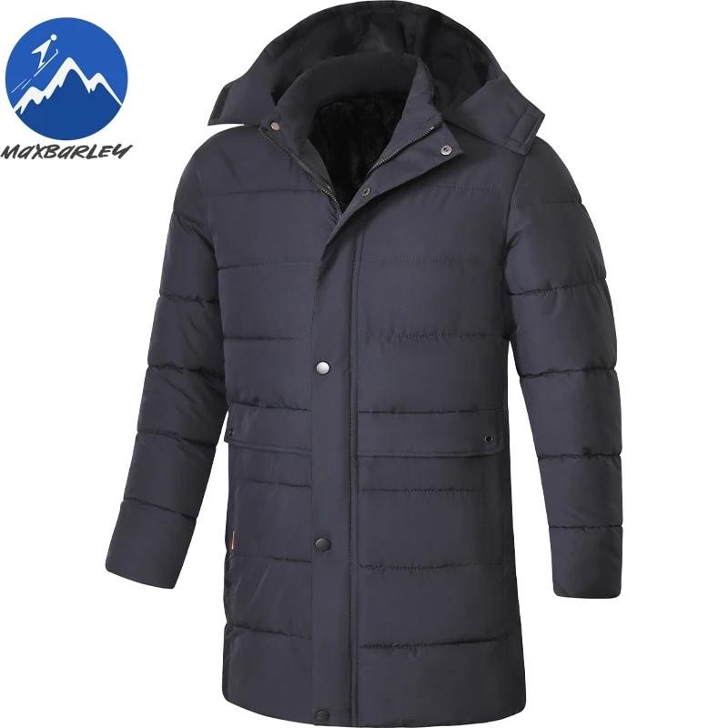 Winter Padded Jacket Fleece Lined Outdoor Commute Cold Resistant Cotton Coat Lightweight Korean Style Windproof Warm Long Parka