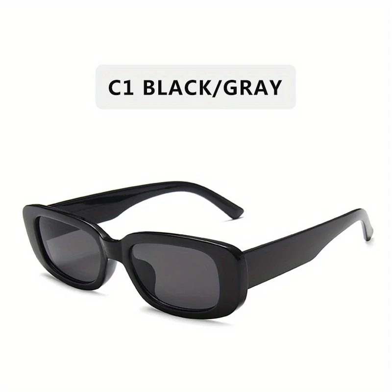 Rectangle Fashion Sunglasses For Women Men Retro 90S Vintage UV400 Sun Shades Glasses For Summer Beach Travel image 6