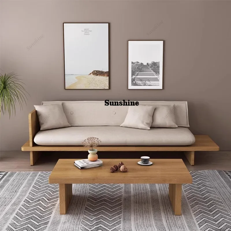 

Japanese-style solid wood sofa with drawers wooden removable and washable Japanese-style small apartment sofa chair FT