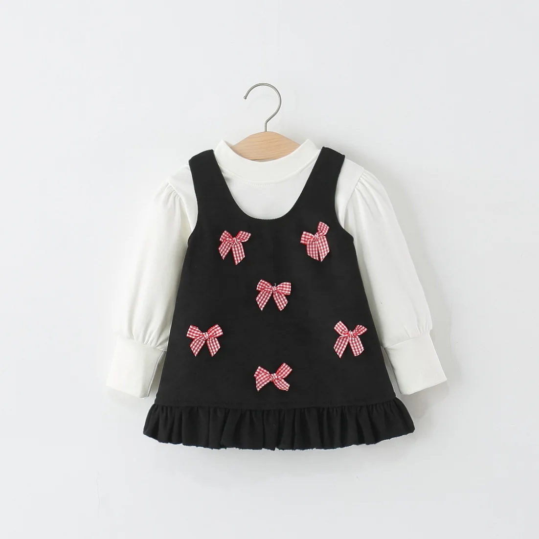 

Autumn New Cute Bow Baby Girl Two-Piece Set, Korean Style Children'S Clothing Suitable For Babies Aged 9 Months To 4 Years Old