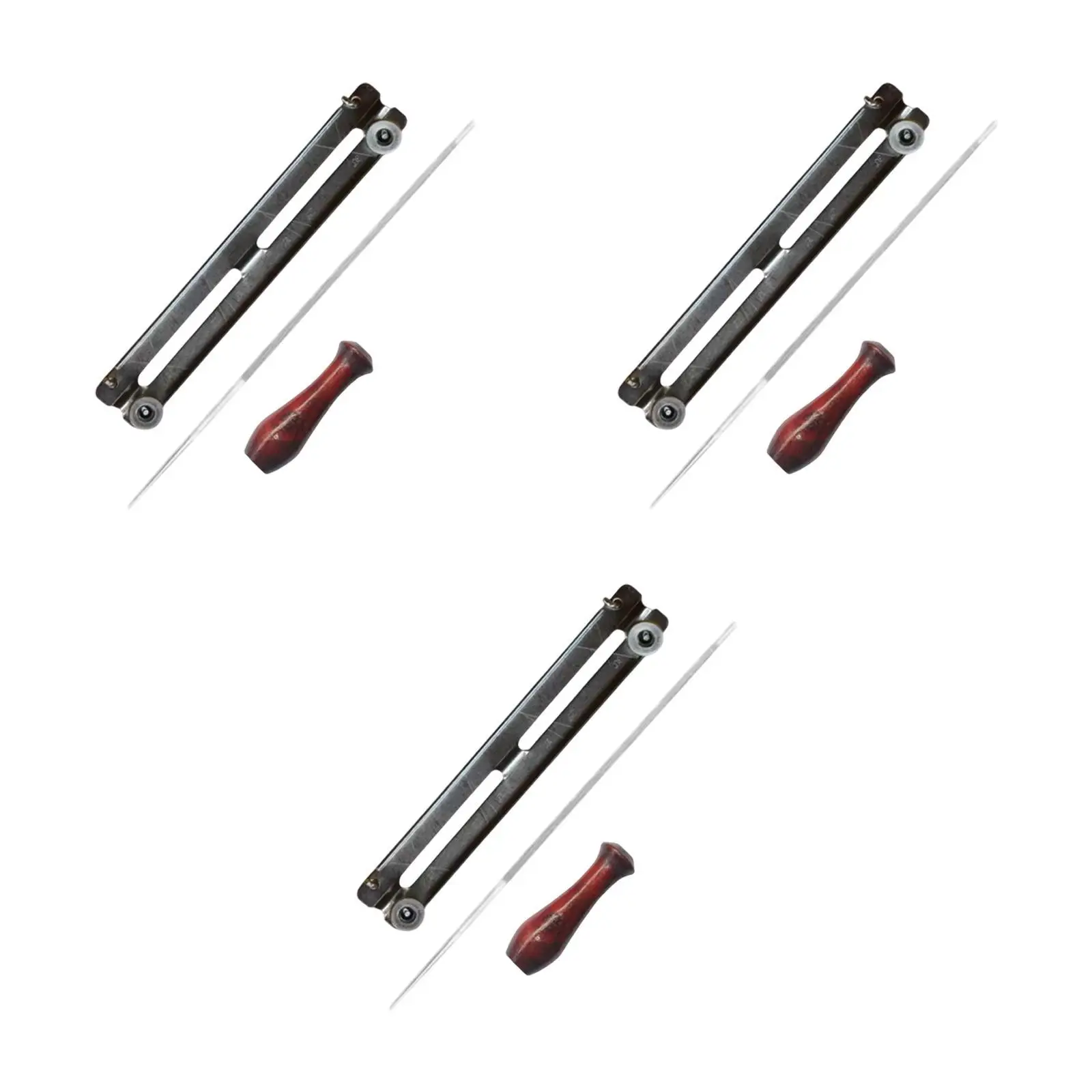 طقم ملف المنشار مع مقبض خشبي أداة حفظ المنشار مع دعامة دعم سلسلة معدنية ملحقات أدوات مبراة المنشار #2