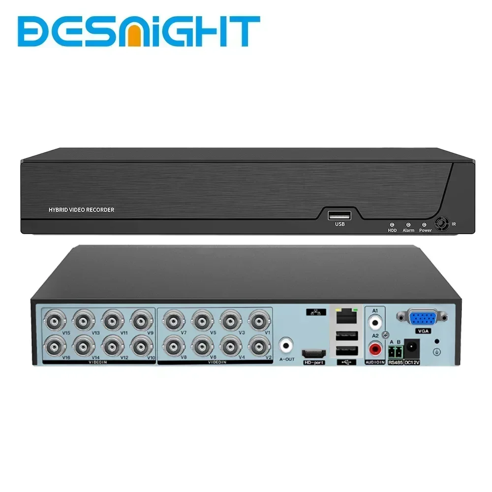 16CH 8CH 4CH 5MP-N AHD DVR AI H.265 Híbrido 5 Megapixels NVR Gravador de Vídeo Digital para Câmeras 2MP 5MP AHD/TVI/CVI/XVI/IP