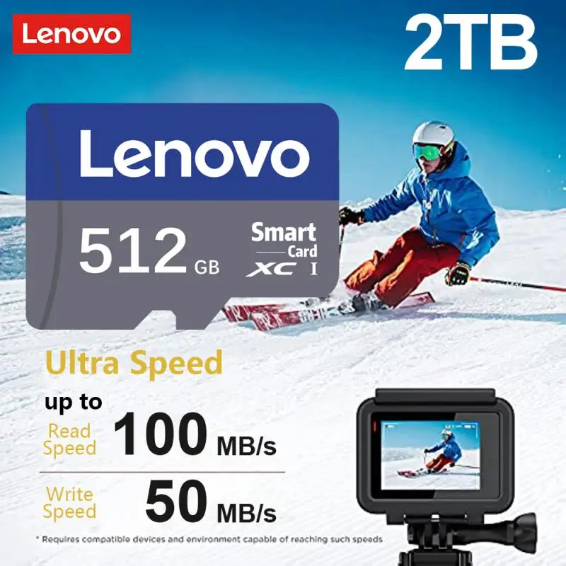 Lenovo Sd Memory Card 512GB 1TB 2TB Sd Flash Memory Card A2 PRO Карта Памяти 128GB 256GB Sd Memory Card With Free SD Adapter