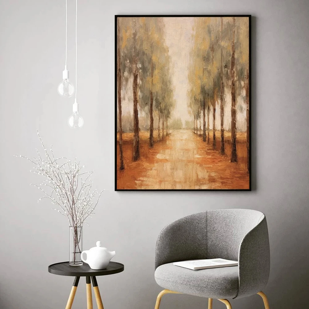 French Country Landscape Poster, Vintage Farmhouse Art Print, Colorful Canvas Painting, Aesthetic Wall Picture, Living Room Deco