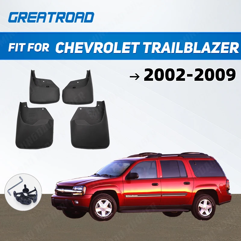

4x Front Rear Splash Guard Mud Flaps Set for Chevrolet Trailblazer 2002- 2003 2004 2005 2006 2007 2008 2009 SSR
