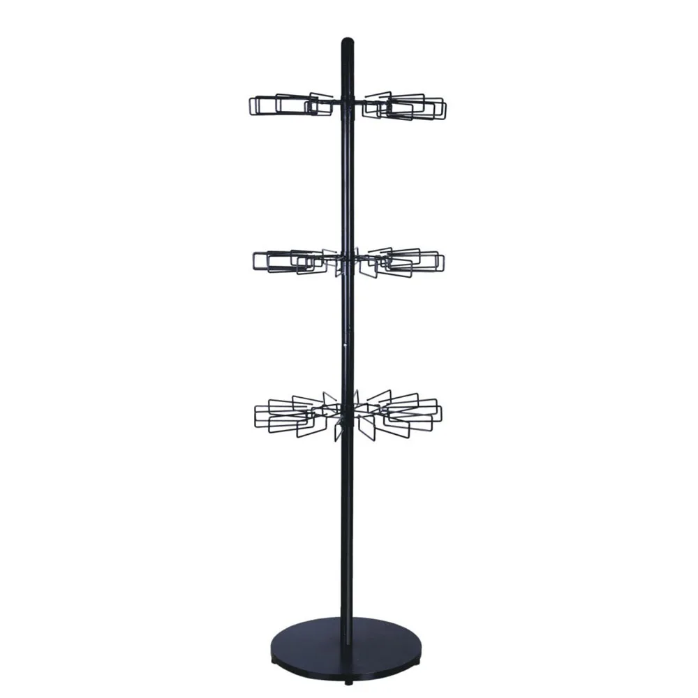 Floor-to-ceiling three-layer scarf rack, silk scarf rack, rotating display rack 16 hangers.