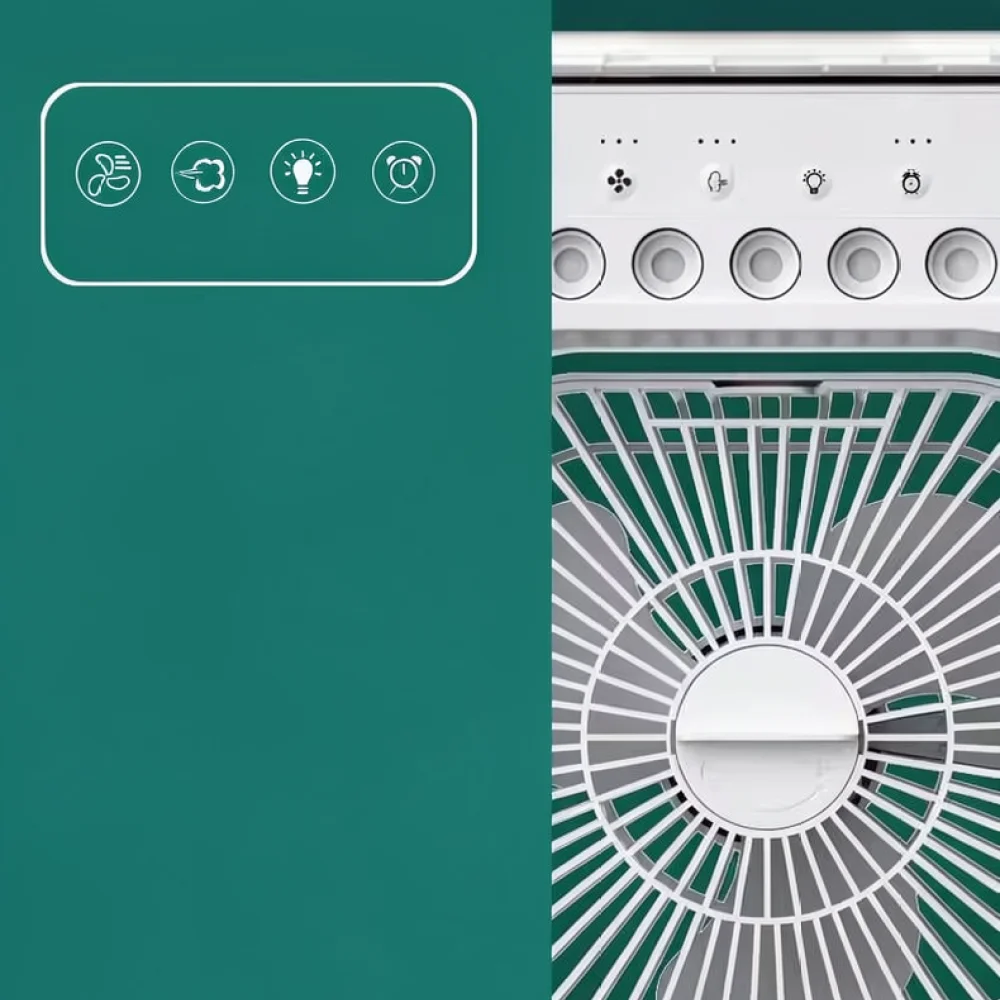 USB Mist Spray Fan 5 Nozzles Desktop Humidifier Portable Cooler For Office Home Summer Air Conditioner Quiet Cooling Fan
