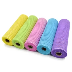 26 cmx10yards colore della caramella Poly Mesh Ribbon Tulle Roll tessuto fai da te ghirlanda di pasqua che fa materiale artigianato regalo materiale da imballaggio