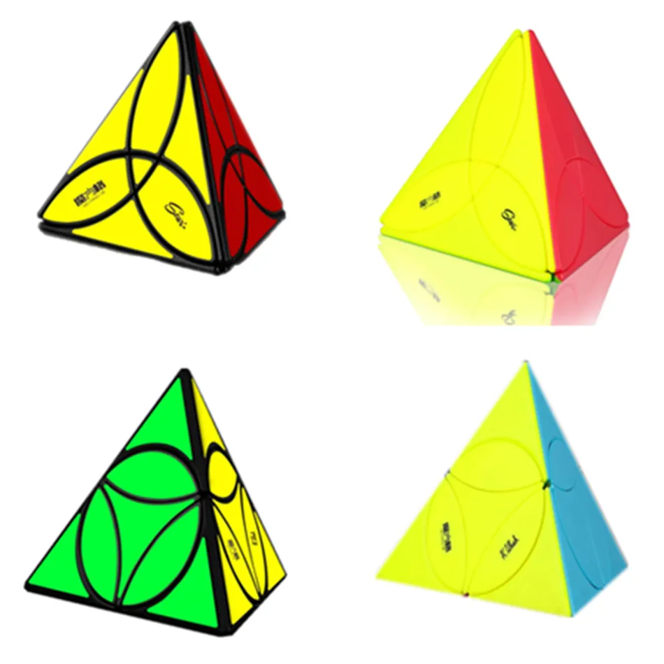 QiYi Mofangge Clover Coin Tetrahedron Pyramid Magic Cube Newest Clover Magic Cube Strange Shape Magic Cube Toy kids Gift