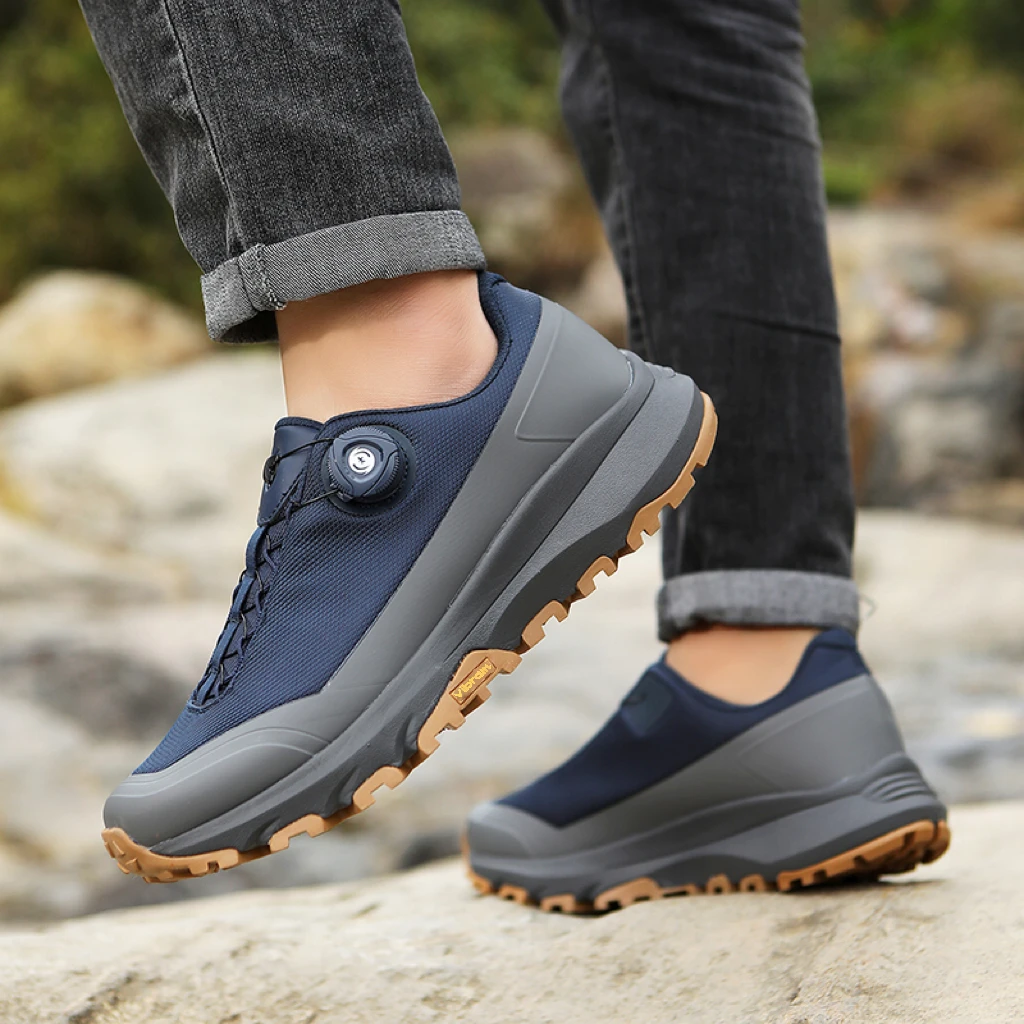 Men Hiking Sneakers Brand High Quality Trekking Climbing Shoes Male Rotating Button Luxury Designer Outdoor Sneakers