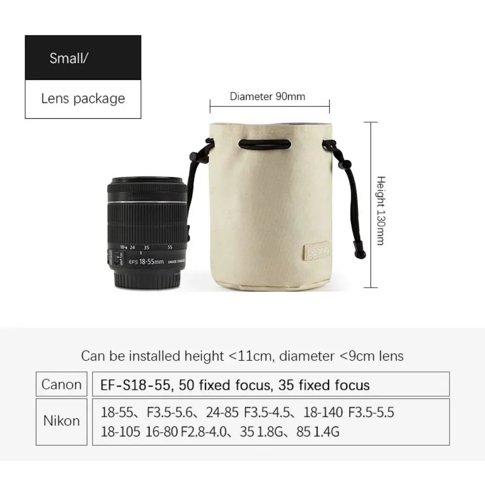 

Adjustable Strap Camera Storage Bag Inner Bag Velvet Lining DSLR Drawstring Bag Dustproof Handbag Lens Protective Case Men