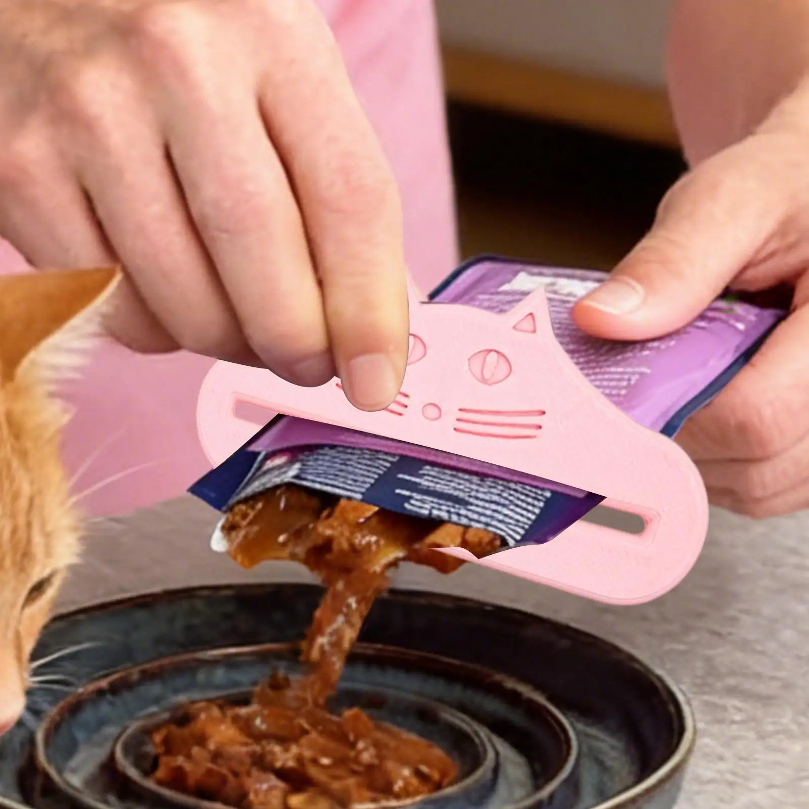 Katzenfutter-Beutelquetscher, Katzenfutter-Spender, Flüssigfutter-Spender für Katzen, Katzen-Design Quetschwerkzeug