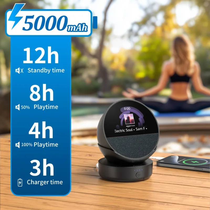 PlusAcc-قاعدة بطارية محمولة لبقعة الصدى ، محطة إرساء للسماعات الذكية ، حامل شاحن ، 14.mah