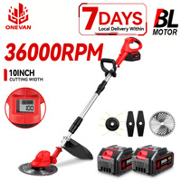 ONEVAN 36000RPM 4000W Brushless Electric Lawn Mower Cordless Grass Trimmer Foldable Garden Power Tools For Makita Battery Pin