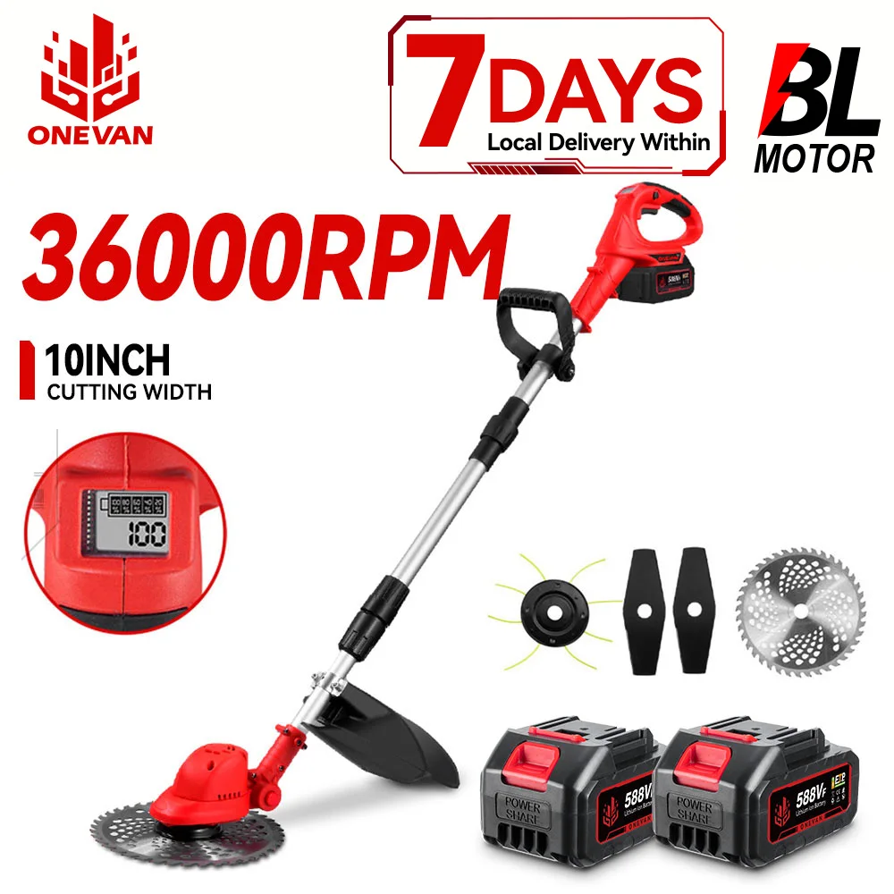 ONEVAN Cordless Brushless Electric Lawn Mower 10