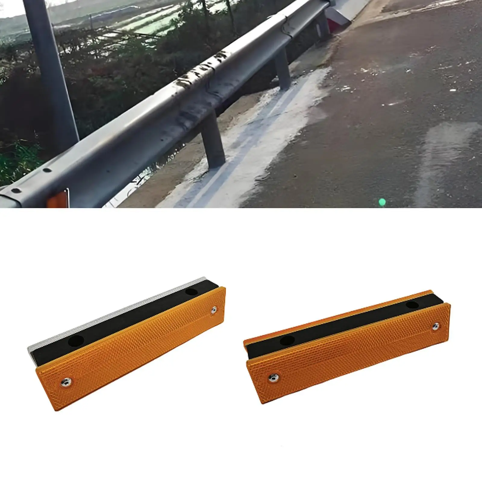 

Double Sided Rectangular Profile Mark Rectangular Road Sign Reflector for Freeways Crossings Roadway Sidewalks Speed Bumps