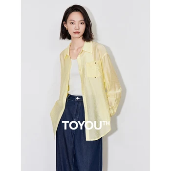 توث-بلوزة نسائية طويلة الأكمام بياقة مطوية للأسفل ، قميص كاجوال ، جديد ، خريف ، way