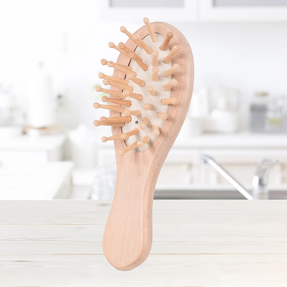 

Wooden Cushion Comb Natural Beech Airbag Massage Paddle Brush 12X4X3Cm For Scalp Detangling Smooth Hair Cushion Hair Brush